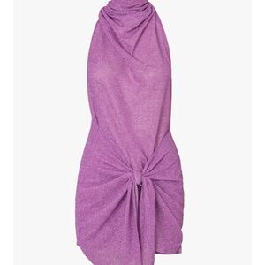 Purple Glittery Wrap Dress